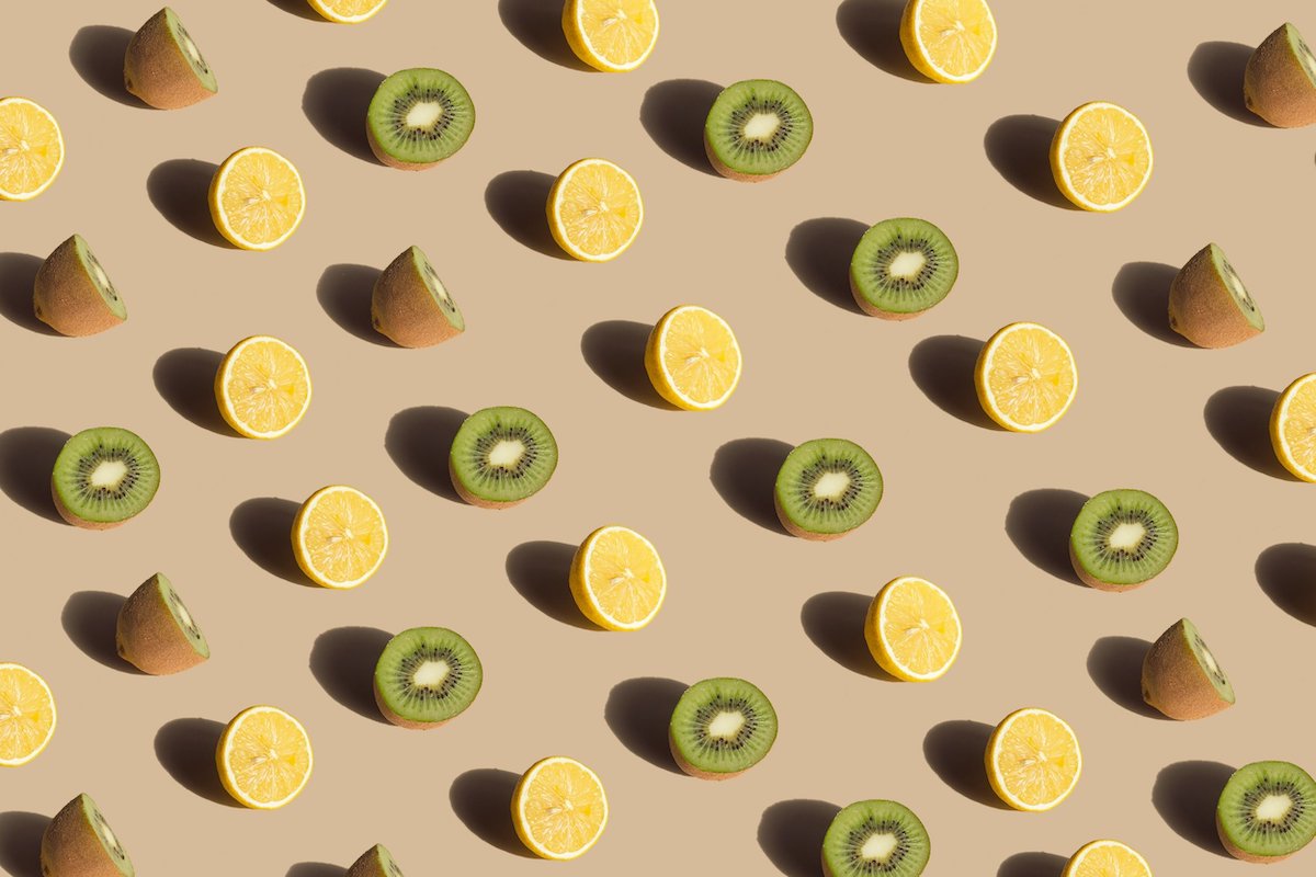 Pattern of lemons and kiwis - wellness business niche